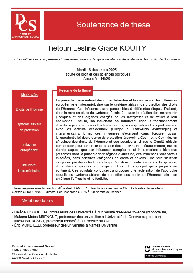Avis de soutenance Lesline Kouity