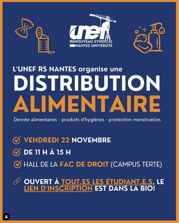 Distribution alimentaire UNEF RS Nantes